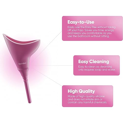 The Original YESINDEED Female Urination Device Silicone Funnel Urine Portable Urinal for Women Standing Up to Pee Reusable Easy to Clean, for After Surgery, Outdoor Activities Extension Tube Lilac