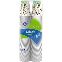 Dixie To Go Insulated Hot or Cold Cups - 100% Foam Free - Coffee Haze Design, 12 oz. 176 ct.