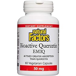 Natural Factors, Bioactive Quercetin EMIQ 50 mg, Antioxidant Support for a Healthy Heart and Immune System, 60 capsules 60 servings