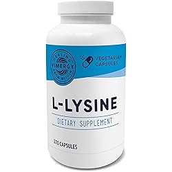Vimergy L-Lysine Capsules – Essential Amino Acid – Supports Protein Synthesis & Immune System – Supports Healthy Skin, Bone & Tissue - Non-GMO, Gluten-Free, Kosher, Soy-Free, Vegan, Paleo 270 ct