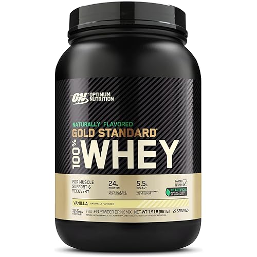 Optimum Nutrition Gold Standard 100% Whey Protein Powder, Naturally Flavored Vanilla, 1.9 Pound Packaging May Vary