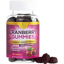 Cranberry Gummies, Urinary Tract Health Support Extra Strength 5:1 Extract Whole Cranberry Gummy 504 mg - Natural Cran Berry Supplement for Women, Men and Kids - Vegan Bladder Support - 60 Gummies