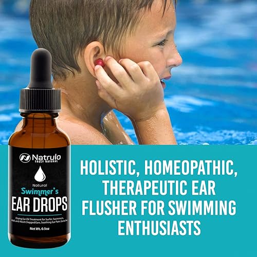 Natural Ear Drops for Swimmers Ear, Allergy Relief, Itching – Swimmers Ear Drops for Clogged Ears, Itchy Ears, Soothing Ear Pain, Earache – Drying Ear Oil Treatment for Surfer, Swimming, Kids, Adult