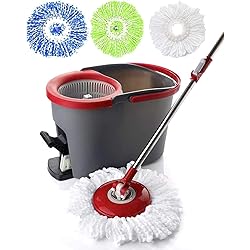 Simpli-Magic 79349 Spin Mop Kit with Three Mop Heads Included,16 x 11 x 11 inches