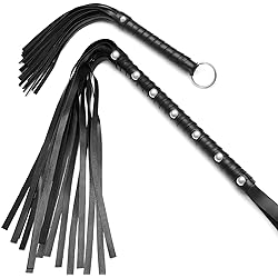 2 PCS 28-inch and 11.8-inch Black Riding Whip, fine Soft Whip, Faux Leather Whip, Equestrian Whip, Lovers Whip