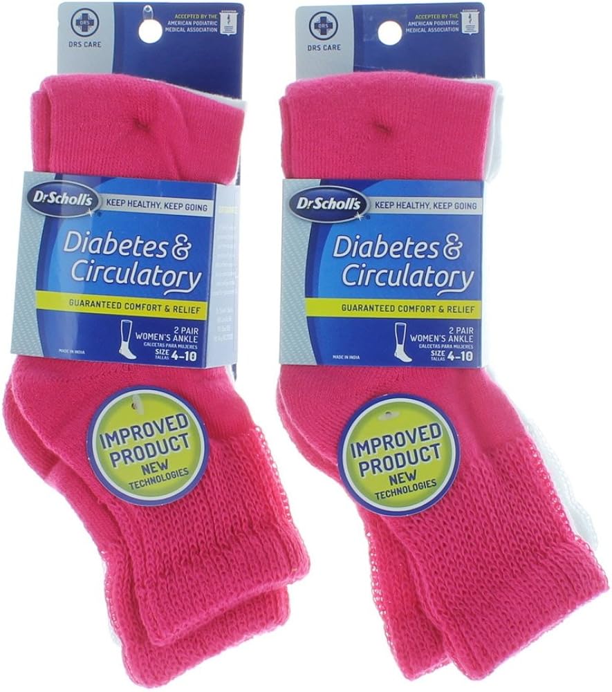 Dr. Scholl's Women's Diabetes and Circulatory Ankle Socks 2 Pairs