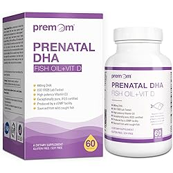 Premom Prenatal DHA Fish Oil: Vitamin D Formula Omega 3 Supplement - EPA DHA Fertility Supplements for Women - Globally Sourced from Wild Caught Fish