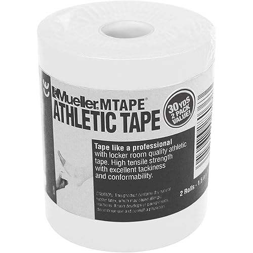 Mueller Athletic Tape, 1.5 x 15yd Roll, White, 2 Pack