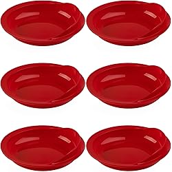 Providence Spillproof 9" Scoop Plate High-Low Adaptive Bowl - 6-Pack Red - Dish for Disabled, Handicapped, and Elderly Adults with Special Needs from Parkinsons, Dementia, Stroke or Tremors - PSC996