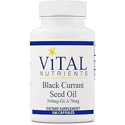 Vital Nutrients - Black Currant Seed Oil - Essential Omega 6 Fatty Acid - Contains Gamma Linolenic Acid GLA - Cartilage, Joint, and Nerve Function Support - 100 Softgels per Bottle