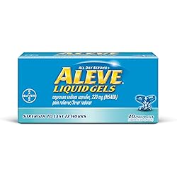 Aleve Liquid Gels with Naproxen Sodium, 220mg NSAID Pain RelieverFever Reducer, 20 Count