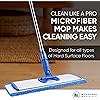 18" Professional Microfiber Mop - Hardwood Floor Mop - Dry & Wet Mop for Wood, Laminate, Tile, Vinyl Floors | Washable Pads | Wet & Dust Mopping | Adjustable Handle 1 Microfiber Cloth