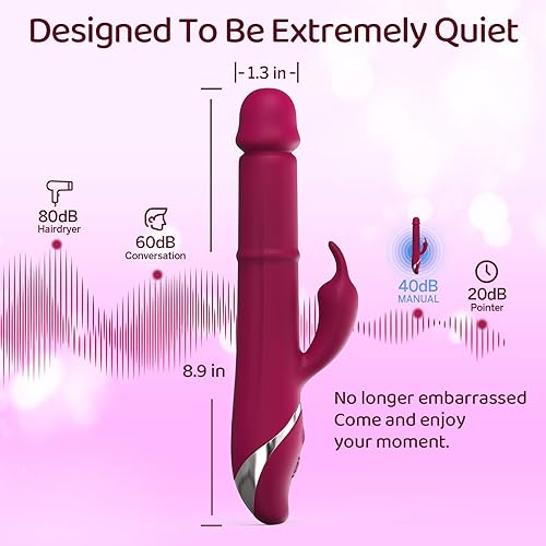 Sexpplis Rabbit Vibrator for Women Rolling Ring with 14 Modes & 7 Speeds Waterproof G-spot Female Sex Toys Rose