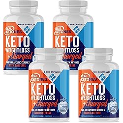 Real Ketones - Day Time AM Caffeine Keto Pills - BHB Exogenous Ketones Capsules, Energy, Focus and Rapid Ketosis 60 Servings