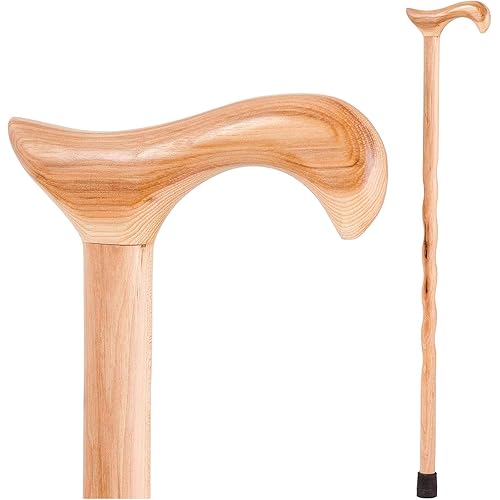 Brazos Walking Cane for Men and Women Handcrafted of Lightweight Wood and made in the USA, Hickory, 34 Inches