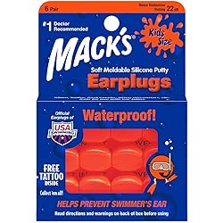 Mack's Soft Moldable Silicone Putty Ear Plugs - Kids Size, 6 Pair - Comfortable Small Earplugs for Swimming, Bathing, Travel, Loud Events and Flying