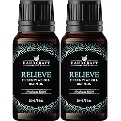 Handcraft Relieve Essential Oil Blend 30 ml – Essential Oils for Diffusers for Home – Headache Relief Essential Oil Blends for Men & Women, with Peppermint, Lavender and Frankincense Oils - Pack of 2