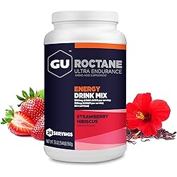 Gu Energy Roctane Ultra Endurance Energy Drink Mix, 3.44-Pound Jar, Strawberry Hibiscus