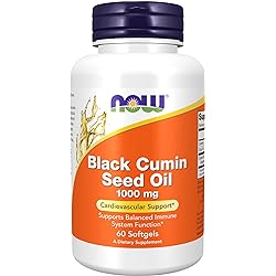 NOW Supplements, Black Cumin Seed Oil, 1,000 mg, Cardiovascular Support, 60 Softgels