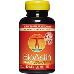 Nutrex Hawaii, BioAstin Hawaiian Astaxanthin 12 mg, Boosts Immunity and Supports Eye, Skin and Joint Health, 90 Count