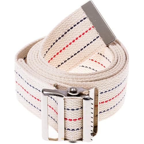 COW&COW Transfer and Gait Belt 60inch - Transfer Walking and Standing Assist Aid for Caregiver Nurse Therapist 2 inches- with Metal BuckleBeige