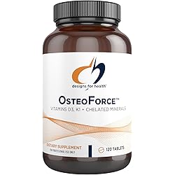 Designs for Health OsteoForce - Premium Bone Support Supplement - Highly Absorbable Nutrients Calcium Malate, Magnesium, Zinc Bisglycinate Chelate, Vitamins D K - Non-GMO, Soy Free 120 Tablets