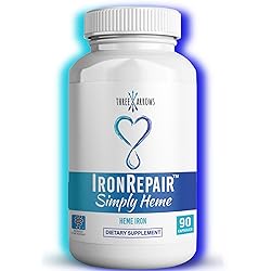 Iron Repair Simply Heme Iron Supplement, Best Absorption & Gentle on Stomach, Monash Low FODMAP, Raise Hemoglobin & Ferritin Iron Pills for Women, Teens, Pregnancy 90 Gelatin Iron Capsules