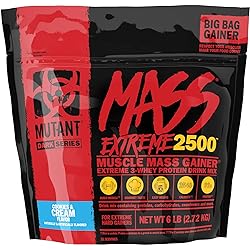 Mutant Mass Extreme Gainer – Whey Protein Powder – Build Muscle Size and Strength – High Density Clean Calories – 6 lbs – Cookies and Cream