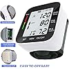 Blood Pressure Monitor Automatic Wrist High Blood Pressure Monitors Portable LCD Screen Irregular Heartbeat Monitor with Adjustable Cuff and Storage Case Powered by Battery - Black
