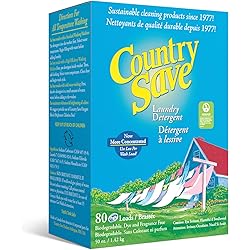Country Save Biodegradable Non Toxic Fragrance Free Laundry Detergent Powder for Cold and Warm Washing in HE and Regular Machines - 5 lb 80 oz