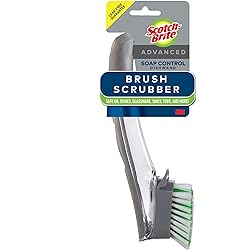 Scotch-Brite Advanced Soap Control Dishwand Brush Scrubber, Antibacterial Dish Wand Brush with Soap Dispenser