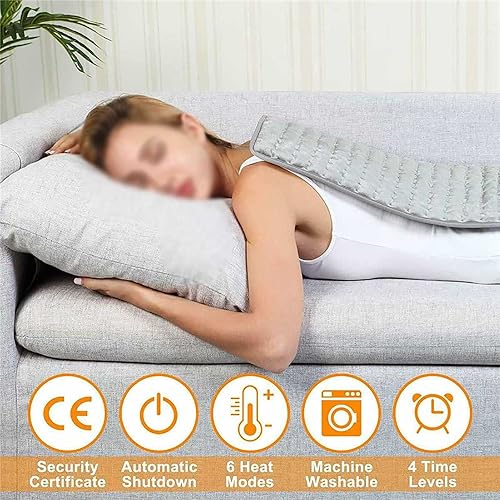 Heating Pad, Electric Heating Pads, Arthritis Relief, 6 Fast Heating Settings, Auto Off, Machine Washable, Moist Dry Heat Options
