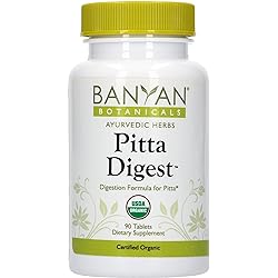 Banyan Botanicals Pitta Digest - USDA Organic, 90 Tablets - Cooling & Soothing for a Hot Digestive System