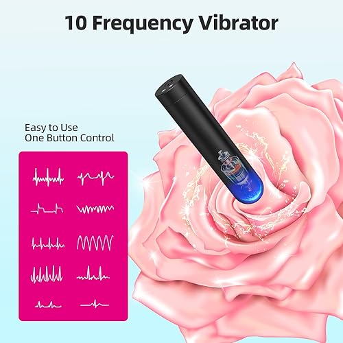 Sexpplis Bullet for Women Mini,Vibrate with 10 Powerful Modes Portable Magnetic Rechargeable,Waterproof Massager for Couples Black 2.79&#34