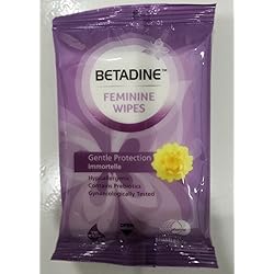 M# Betadine Feminine Wipes Gentle Protection Immortelle 10 Sheets flushable