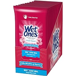 Wet Ones Antibacterial Hand Wipes, Fresh Scent, 20 Count Pack of 10