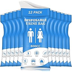DIBBATU Disposable Urinal Bag, 1224 Pcs 800ML Emergency Urine Bag, Unisex Urinal Bag, Portable Camping Pee Bag, Travel Urine Bag Vomit Bag for Traffic Jams, Camping, Hiking, Pregnant, Patient, Kids