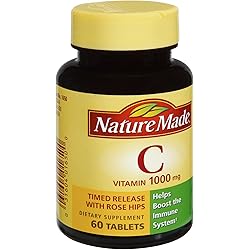 Nature Made Vitamin C 1000mg Dietary Supplement Tablets , 60 CT Pack of 3