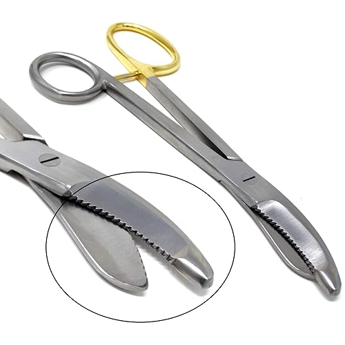 Premium Grade Gold Handle Plaster Cast Cutting Bandage Scissors Shears 9.5" with Serrated Blade