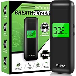 Professional-Grade Accuracy Breathalyzer, 2023 Upgrade Rechargeable 1200 mAh Alcohol Tester, Personal Breath Alcohol Breathalyzer Tester with LCD Digital Display for Home Party Use 10 Mouthpieces