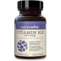 NatureWise Vitamin K2 Support Strong Bones with VitaMK7 Menaqui-7, 90 Count Pack of 1
