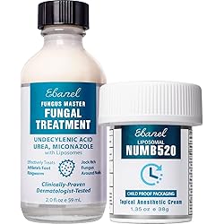 Ebanel Bundle of Fungus Treatment 2 Oz, and Lidocaine Numbing Cream