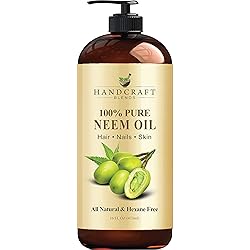 Handcraft Neem Oil – 100% Pure and Natural – Cold Pressed Neem Oil for Plants and Plant Spray - Moisturizing Neem Oil for Hair and Skin – 16 fl. Oz