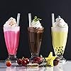 RENYIH 400 Pcs Clear Boba Straws Jumbo Smoothie Straws,Individually Wrapped Disposable Plastic Large Wide-mouthed Milkshake Drinking Straws 0.43" Wide X 9.45" Long