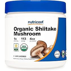 Nutricost Organic Shiitake Mushroom Powder 4 oz - Gluten Free, Non-GMO