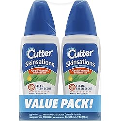 Cutter Skinsations Insect Repellent, Mosquito Repellent, Pump Spray, 6-Ounce, Twin pack