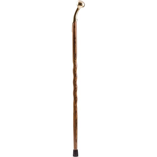 Brazos Handcrafted Wood Walking Cane - Made in the USA - Twisted Bocote Exotic with Hame Top - 40 Inches