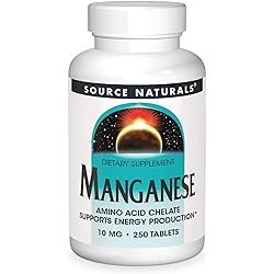 Source Naturals Manganese, Amino Acid Chelate - Supports Energy Production - 250 Tablets