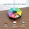 7 Day Pill Organizer, Barhon Large Weekly Pill Box Cases, Portable Daily Vitamin Container for Medicine Supplements Fish Oil Black