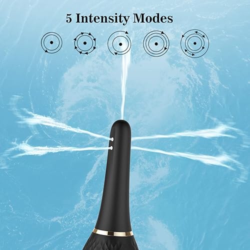 Automatic Electric Silicone Enema Bulb with 5 Speeds, Adorime Rechargeable Anti Back-Flow Enema Douche Cleaner Kit for Men Women Intestine Colon Cleansing Health Care